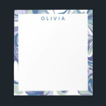 Bloc-note Abstrait bracelet en marbre bleu élégant personnal<br><div class="desc">Un marbrage abstrait amusant tournoie le design graphique dans une palette colorée de vert minty doux,  perwinkle,  bleu,  et violet,  personnalisée avec votre nom ou mot de choix.</div>