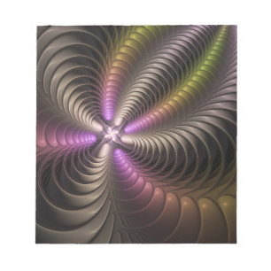 Bloc-note Abstrait brillant Trippy coloré 3D Fractal Art