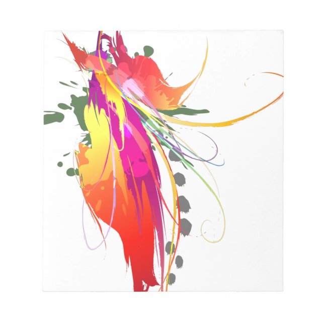 Bloc-note Abstrait Oiseau de Paradise Paint Splatters (Devant)