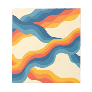 Bloc-note Abstrait Retro Bleu Bleu Verre Gras Moderne