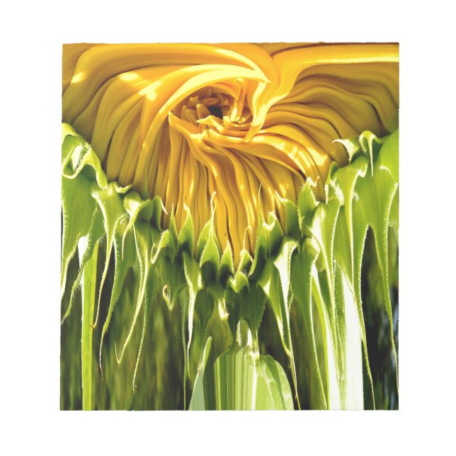 Bloc-note Abstrait tournesol rétro funky, géométrie effrayée (Devant)