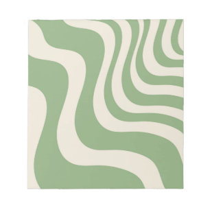 Bloc-note Abstrait vert Wavy Stripe élégant printemps été