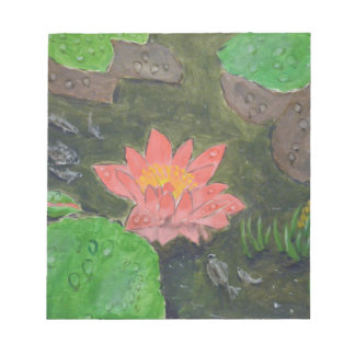 Bloc-note Acrylique sur toile, fleur de lys d'eau rose