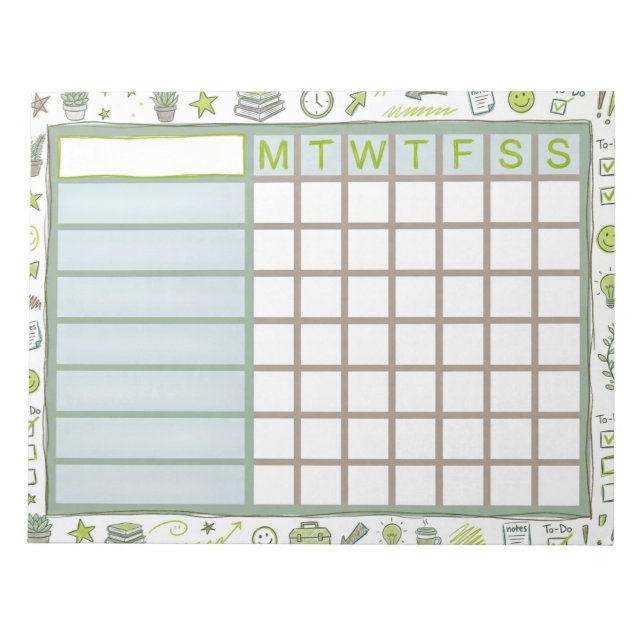 Bloc-note ADHD Dopamine Weekly Habit Tracker Planner (Devant)