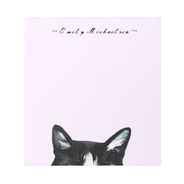 Bloc-note Adorable Curious Peeking Chat et ajouter le nom (Devant)