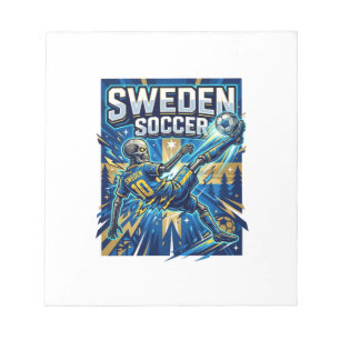 Bloc-note Affiche de style squelette de football suédois Nat
