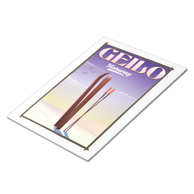 Bloc-note Affiche de voyage à ski Geilo, Norvège (Incliné)