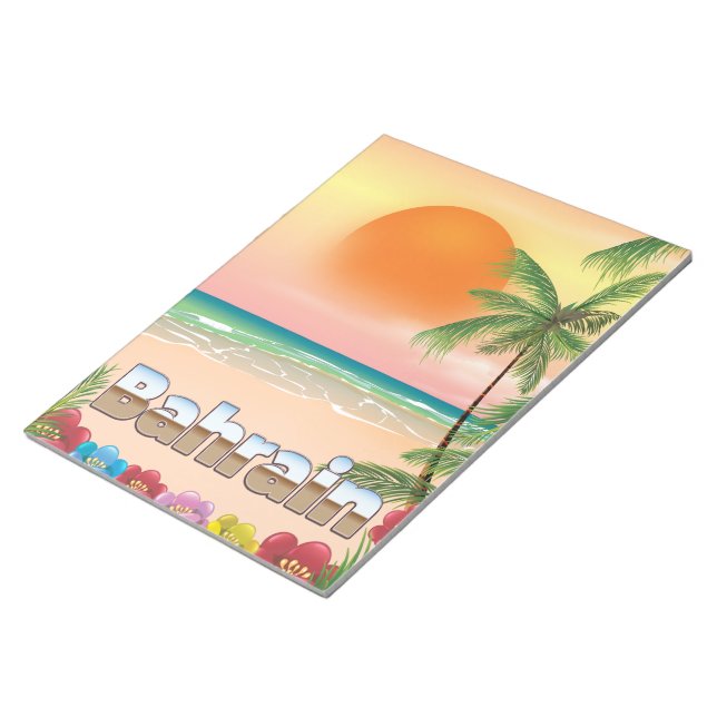 Bloc-note Affiche de voyage de la plage de Bahreïn (Incliné)