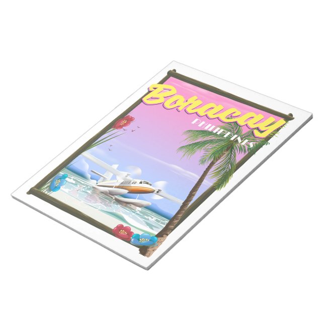 Bloc-note Affiche de voyage de la plage de Boracay Philippin (Incliné)