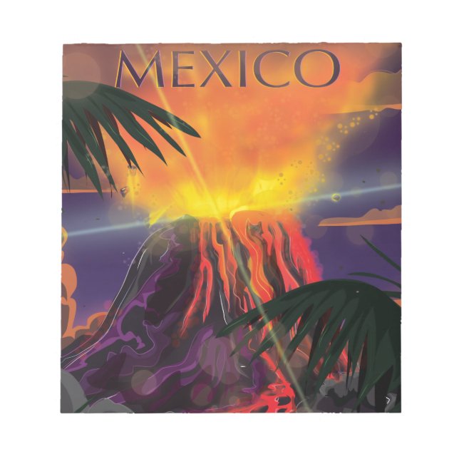 Bloc-note Affiche de voyage du volcan du Mexique (Devant)