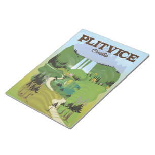 Bloc-note affiche de voyage Plitvice Croatie