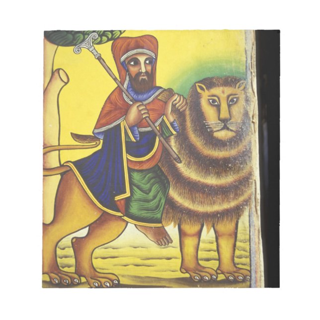 Bloc-note Afrique, Éthiopie. Œuvre d'art représentant le Lio (Devant)