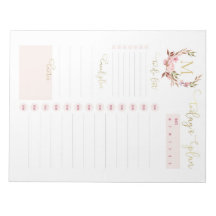 Agenda quotidien Blush & Gold Monogram Liste de ch