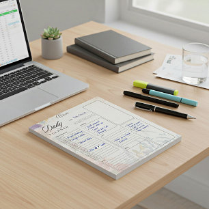 Bloc-note Agenda quotidien personnalisé floral automnal mixt