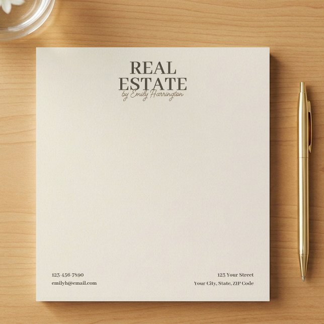 Bloc-note Agent immobilier terreux Notepad moderne (Créateur téléchargé)