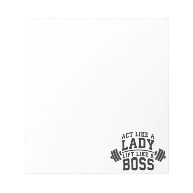 Bloc-note Agis Comme Une Dame, Ascenseur Comme Un Patron, Fi (Devant)