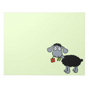 Bloc-note Agneau mignon de bande dessinée de moutons noirs