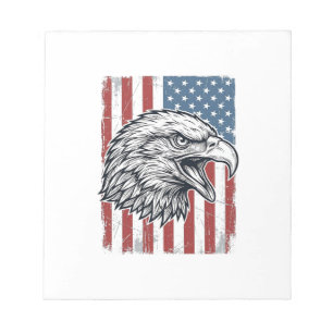 Bloc-note Aigle Patriotique Drapeau Américain Gravure Vintag