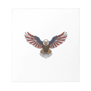 Bloc-note Aigle Patriotique Gravure Vintage Design Vectoriel