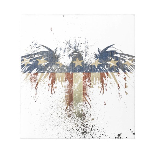 Bloc-note Aigle patriotique, US/USA, drapeau SAD (Devant)