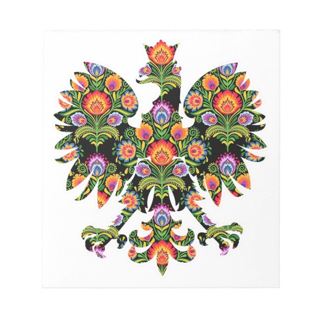 Bloc-note Aigle polonais Pologne Emblème Wycinanki, Polonais (Devant)