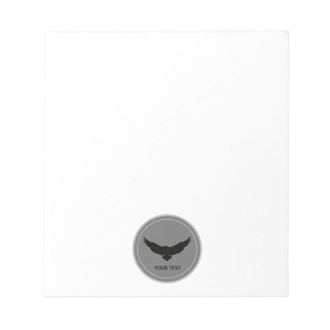 Bloc-note Aigle simple gris foncé profond personnalisé (Devant)