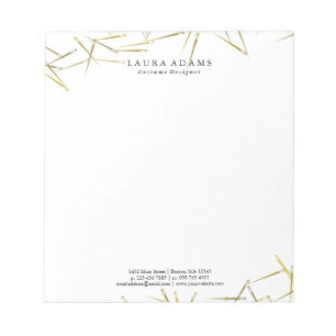 Bloc-note Aiguilles dorées blanches   Elégant concepteur de 