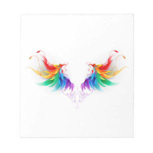 Bloc-note Ailes fluffy arc-en-ciel