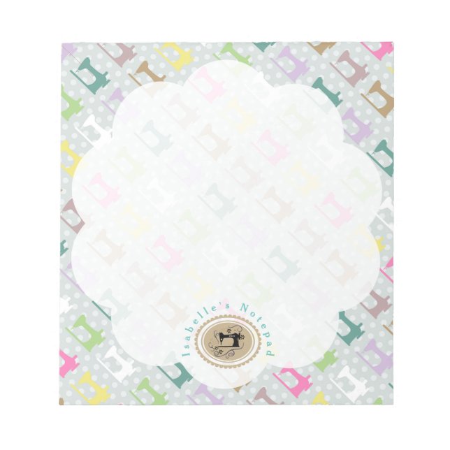 Bloc-note Aimer Machine à coudre gris (Devant)