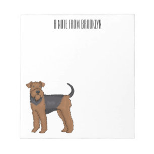 Bloc-note Airedale terrier dog cartoon