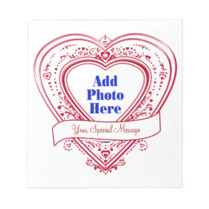 Bloc-note Ajouter Un Message Spécial Photo Red Hearts
