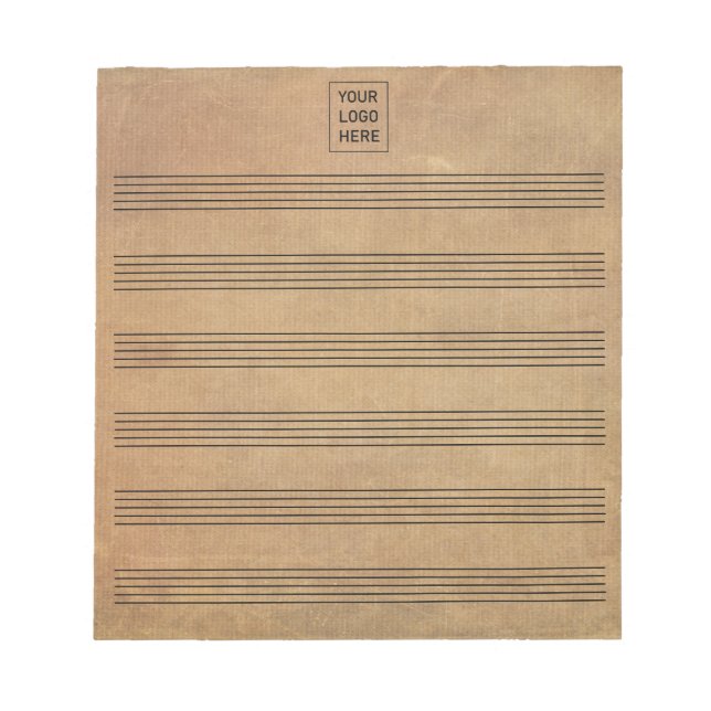 Bloc-note Ajoutez Votre Logo Feuille De Musique Vierge Vinta (Devant)