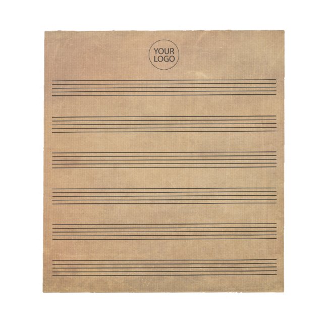 Bloc-note Ajoutez Votre Logo Feuille De Musique Vierge Vinta (Devant)