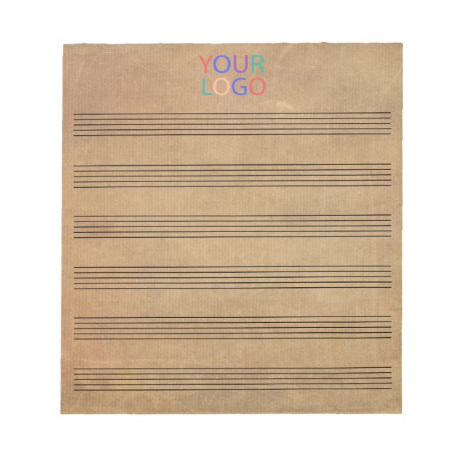 Bloc-note Ajoutez Votre Logo Feuille De Musique Vierge Vinta (Devant)