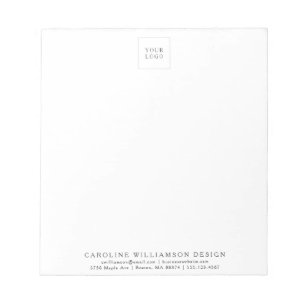 Bloc-note Ajoutez Votre Logo Minimaliste Blanc Marque Commer