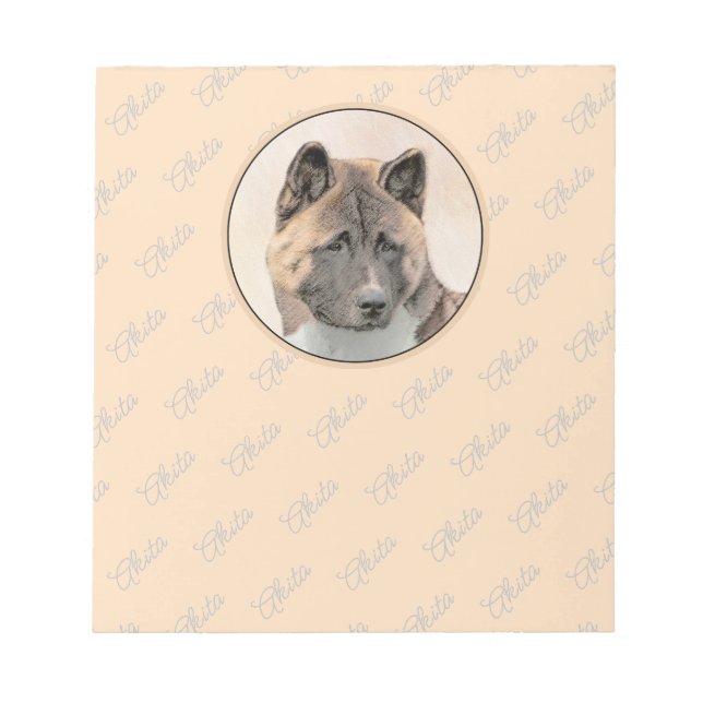 Bloc-note Akita Peinture - Cute Original Chien Art (Devant)