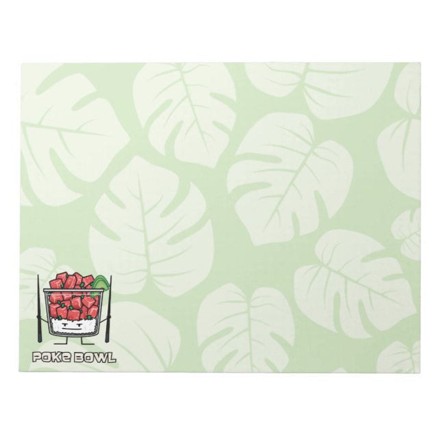 Bloc-note Aku de baguettes de salade de poisson cru d'Hawaï (Devant)