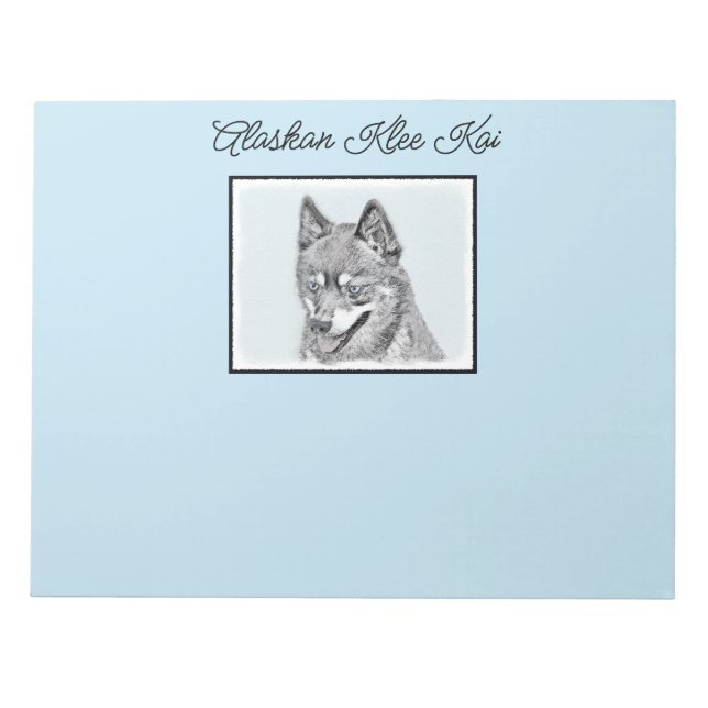 Bloc-note Alaskan Klee Kai Peinture - Cute Original Chien Ar (Devant)