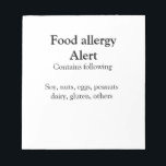 Bloc-note Alerte d'allergie alimentaire ajouter le nom texte<br><div class="desc">Conception</div>