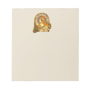 Bloc-note Alfonse Mucha Zodiaque Art Nouveau Femme