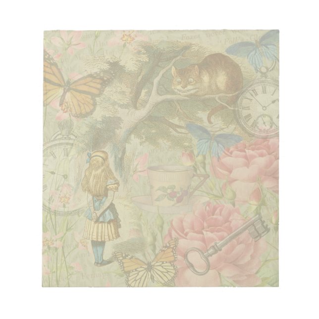 Bloc-note Alice Chat du Cheshire Jardin de l'Arbre Wonderlan (Devant)