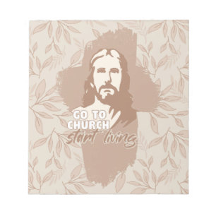 Bloc-note Allez À L'Église... ! Jésus-Christ. Christian Prea