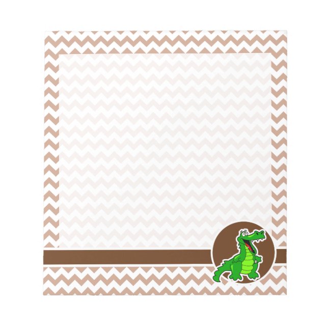Bloc-note Alligator ; Brown Chevron (Devant)