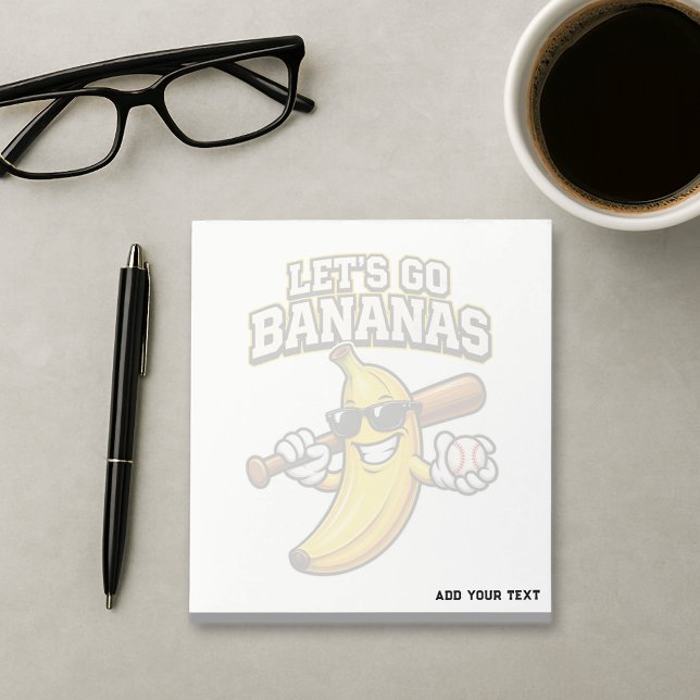 Bloc-note Allons Bananes Baseball Rétro Banane Drôle (Créateur téléchargé)