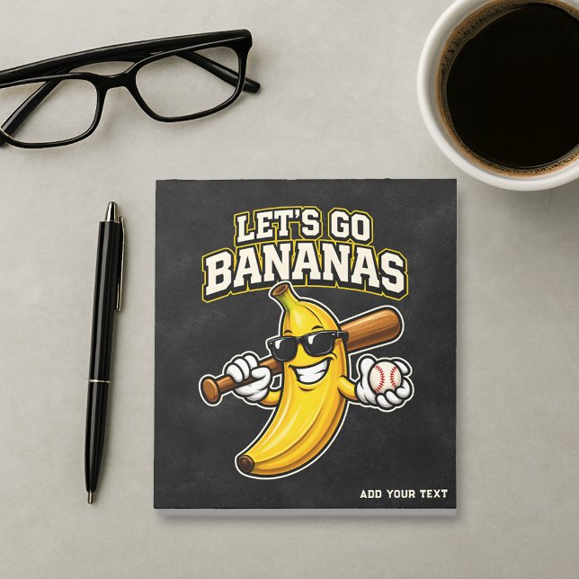 Bloc-note Allons Bananes Baseball Rétro Banane Drôle (Créateur téléchargé)