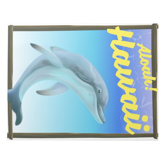 Bloc-note Aloha ! Hawaï ! Affiche de voyage dauphin (Devant)