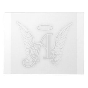 Bloc-note Alphabet Ange A Initial Postérieur Ailes Halo