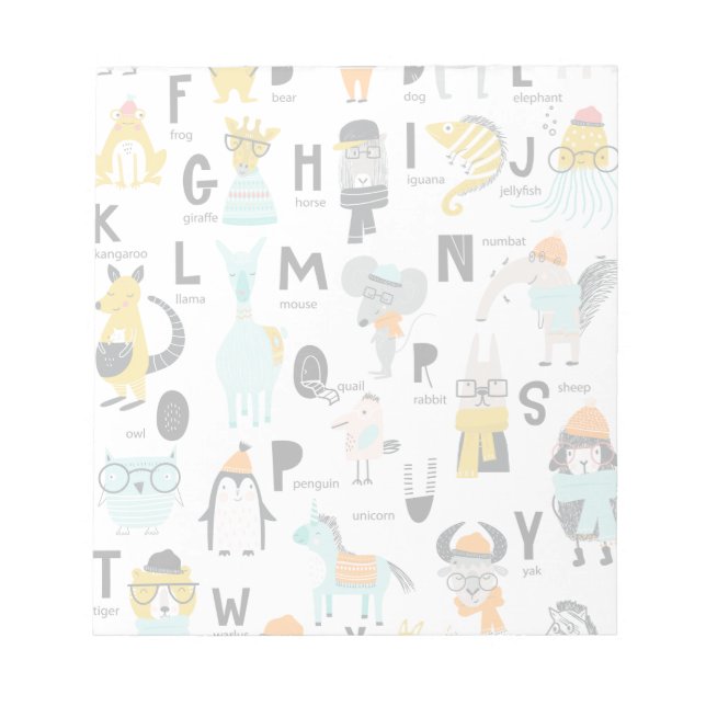 Bloc-note Alphabet animal mignon | Certains Ont Des Casquett (Devant)