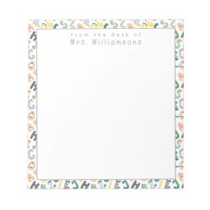 Bloc-note Alphabet Dinosaur mignon - Du bureau de l'enseigna