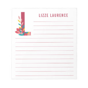 Bloc-note Alphabet floral Abstrait